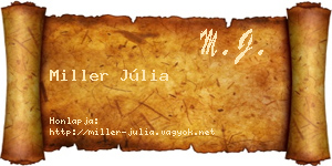 Miller Júlia névjegykártya